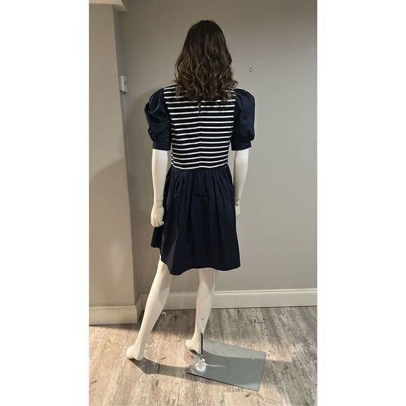English Factory Navy Blue and White Striped Minidress Size Small - Picture 7 of 8